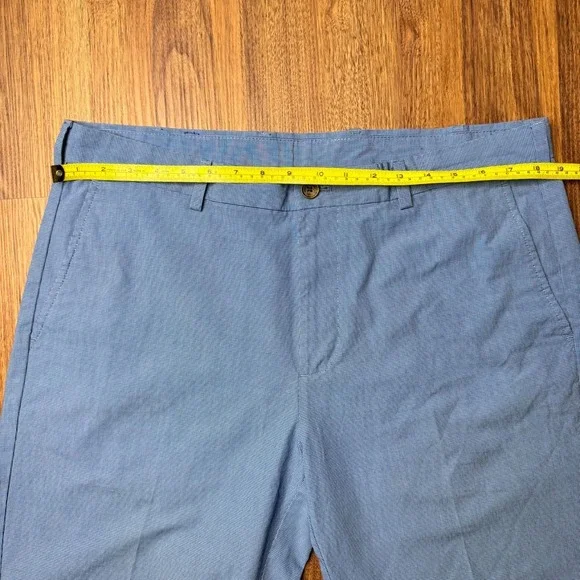 Brooks Brothers Shorts Men 36 Blue Cotton Mid Rise Belted Chino Flat Front - Picture 2 of 9